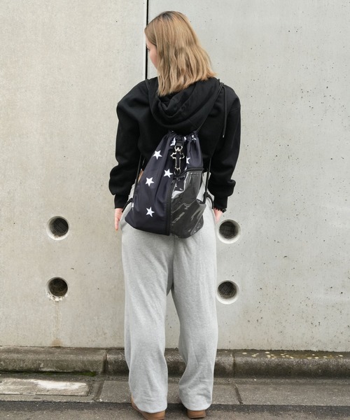 Port(ポート)の「【 Port / ポート 】 クリア ポケット付き デザイン ナップサック スター / ドット #(バックパック/リュック・レディース・ホワイト/ブラック/ホワイト系その他/ブラック系その他・FREE)」の16枚目の写真