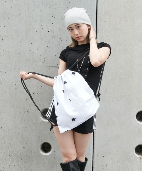 Port(ポート)の「【 Port / ポート 】 クリア ポケット付き デザイン ナップサック スター / ドット #(バックパック/リュック・レディース・ホワイト/ブラック/ホワイト系その他/ブラック系その他・FREE)」の22枚目の写真