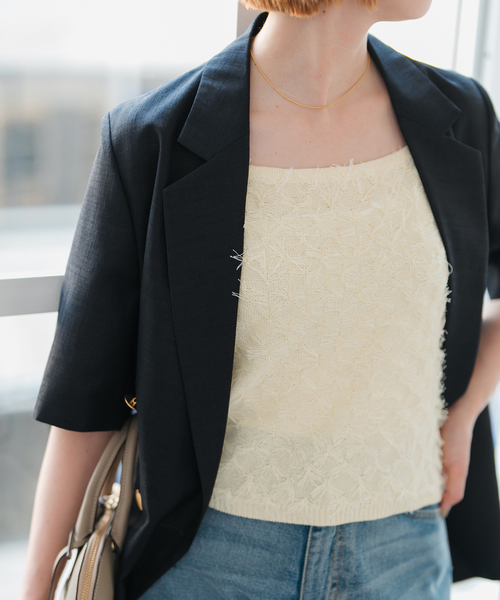 Spick & Span(スピックアンドスパン)の「手洗い可 / フリンジニットキャミソール(キャミソール・レディース・ホワイト/ブラウン/ブラック・FREE)」の10枚目の写真