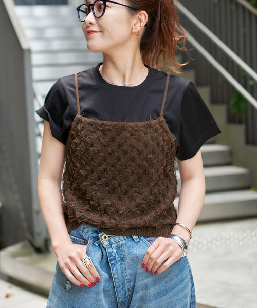 Spick & Span(スピックアンドスパン)の「手洗い可 / フリンジニットキャミソール(キャミソール・レディース・ホワイト/ブラウン/ブラック・FREE)」の12枚目の写真