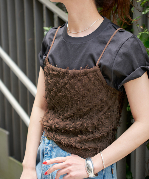 Spick & Span(スピックアンドスパン)の「手洗い可 / フリンジニットキャミソール(キャミソール・レディース・ホワイト/ブラウン/ブラック・FREE)」の13枚目の写真