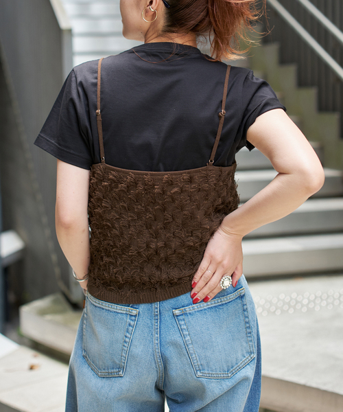 Spick & Span(スピックアンドスパン)の「手洗い可 / フリンジニットキャミソール(キャミソール・レディース・ホワイト/ブラウン/ブラック・FREE)」の14枚目の写真