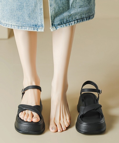 Miniministore(ミニミニストア)の「厚底サンダル サマーサンダル レディース(サンダル・レディース・ブラック/アイボリー・25.0cm/24.5cm/24.0cm/23.5cm/23.0cm/22.5cm)」の19枚目の写真