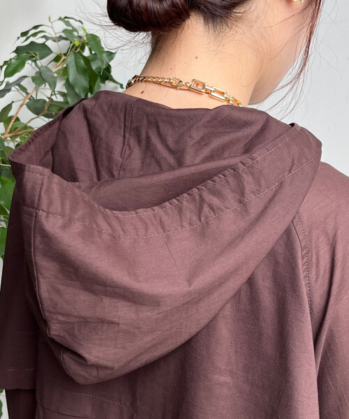 DouDou（ドゥドゥ）の「フーディージップブルゾン（その他アウター・レディース・ブラウン/ピンク/ブラック/グレイッシュベージュ・FREE）」の9枚目の写真