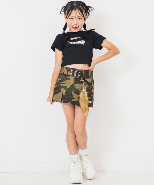 ハロッズ ファー付きスカート FURFUR（ファーファー）の「立体フラワーレーススカート