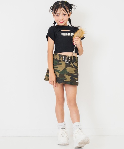 ファー シッポ付き フェイクベルトミニ スカパン【ジュニアお揃い