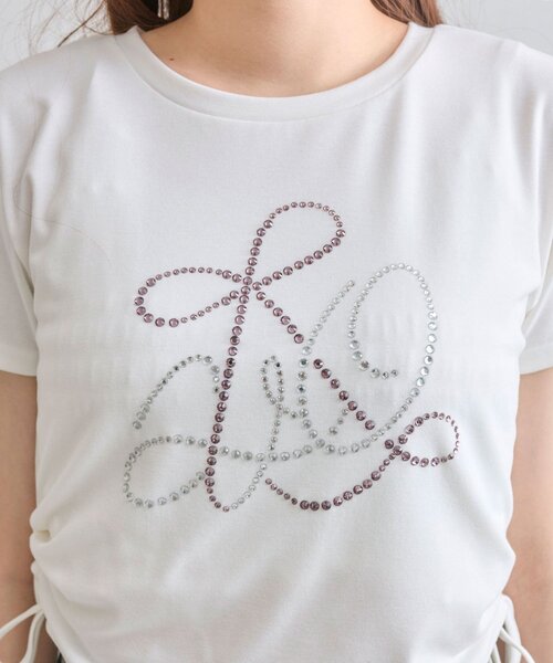 OLIVE des OLIVE(オリーブデオリーブ)の「ドロストTee(Tシャツ/カットソー・レディース・ネイビー/オフホワイト/サックスブルー・FREE)」の12枚目の写真