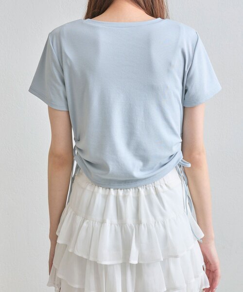 OLIVE des OLIVE(オリーブデオリーブ)の「ドロストTee(Tシャツ/カットソー・レディース・ネイビー/オフホワイト/サックスブルー・FREE)」の20枚目の写真