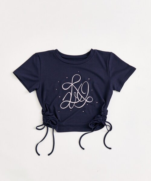 OLIVE des OLIVE(オリーブデオリーブ)の「ドロストTee(Tシャツ/カットソー・レディース・ネイビー/オフホワイト/サックスブルー・FREE)」の7枚目の写真