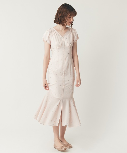 DEICY（デイシー）の「シフォンハート刺繍ワンピース（ワンピース・レディース・アイボリー/ベビーピンク・0/1）」の3枚目の写真