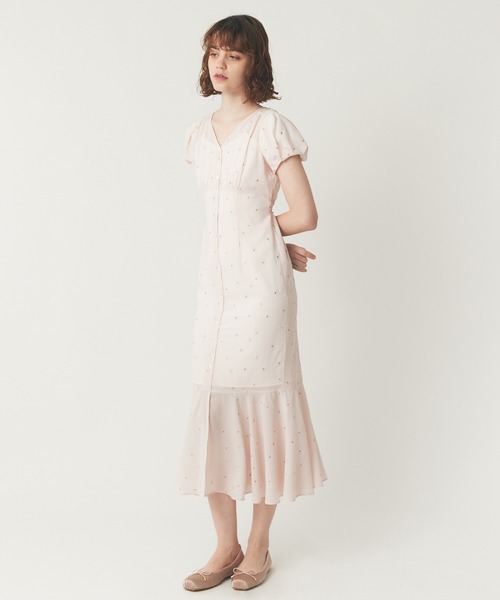 DEICY（デイシー）の「シフォンハート刺繍ワンピース（ワンピース・レディース・アイボリー/ベビーピンク・0/1）」の4枚目の写真
