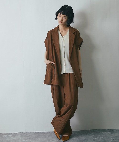 えぬ様 セットアップ対応】リネンライクカーブパンツ(その他パンツ