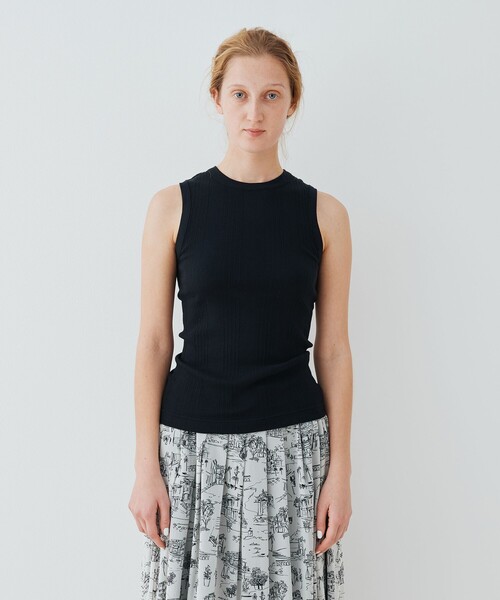 GALERIE VIE(ギャルリー ヴィー)の「ランダムテレコ ノースリーブプルオーバー(タンクトップ・レディース・ブラック/ホワイト/ネイビー/ブルー系その他・FREE)」の6枚目の写真