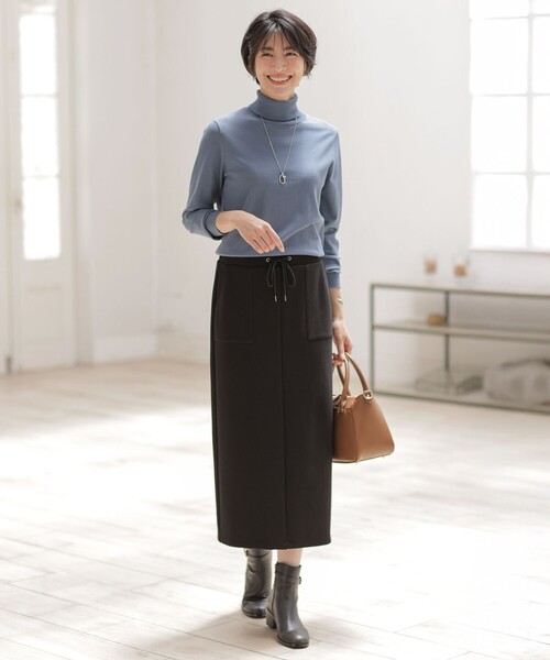 J.PRESS(ジェイプレス)の「【WEB限定】リブダンボール スカート(スカート・レディース・ブラック系/カーキ系・T13/T15)」の6枚目の写真