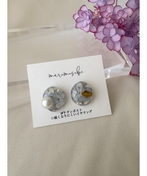 tone（トーン）の「【marumusubi】hina.maru ピアス(MA)（ピアス（両耳用）・レディース・ブルー・FREE）」の2枚目の写真