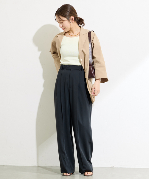 JOURNAL STANDARD(ジャーナルスタンダード)の「アメスリニットタンクトップ(タンクトップ・レディース・ブラウン/ブラック/ホワイト×ホワイト・FREE)」の4枚目の写真