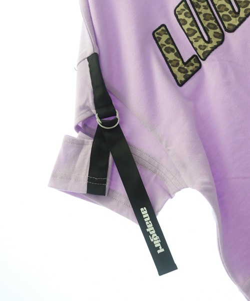 ANAP GｉRL（アナップガール）の「レオパード柄 肩アキテープ トップス（Tシャツ/カットソー・キッズ・ラベンダー/ホワイト/ブラック・XS/M/S）」の9枚目の写真