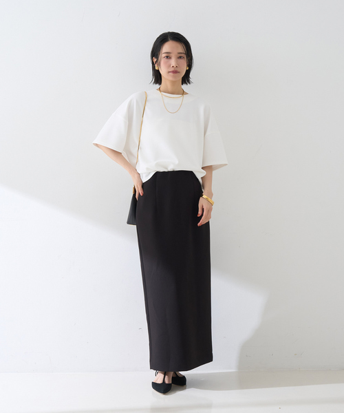 Rouge vif（ルージュヴィフ）の「【接触冷感】ストレッチダンボール半袖プルオーバー（シャツ/ブラウス・レディース・オフホワイト/スミクロ・フリー）」の15枚目の写真