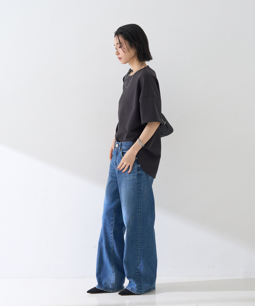 Rouge vif（ルージュヴィフ）の「【接触冷感】ストレッチダンボール半袖プルオーバー（シャツ/ブラウス・レディース・オフホワイト/スミクロ・フリー）」の22枚目の写真