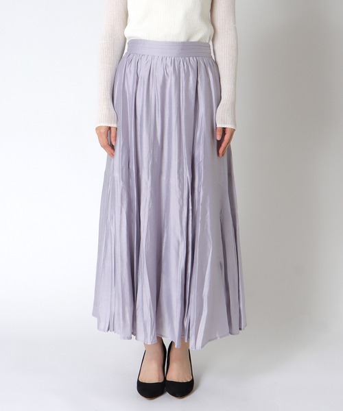 Jines(ジネス)の「シルキーローンフレアースカート【セットアップ可】(スカート・レディース・ブラック/ブラウン/パープル・38)」の12枚目の写真