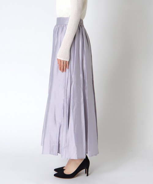 Jines(ジネス)の「シルキーローンフレアースカート【セットアップ可】(スカート・レディース・ブラック/ブラウン/パープル・38)」の11枚目の写真