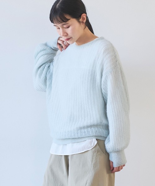 セール】ウール/mohair/ナイロン loose プルオーバー（ニット/セーター