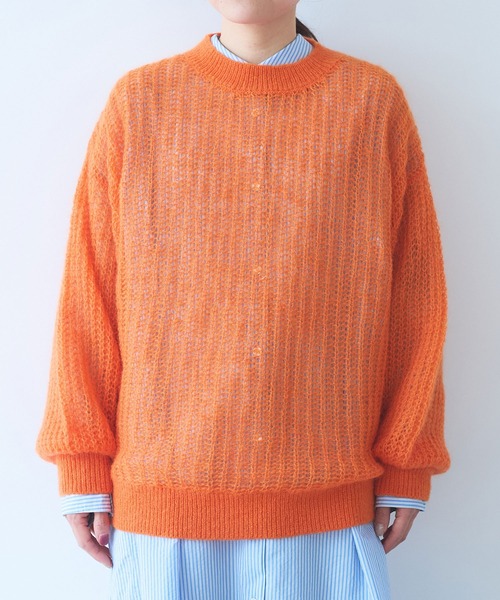 yuni（ユニ　）の「ウール/mohair/ナイロン loose プルオーバー（ニット/セーター・レディース・オレンジ/サックスブルー/ベージュ/ピンク・FREE）」の22枚目の写真