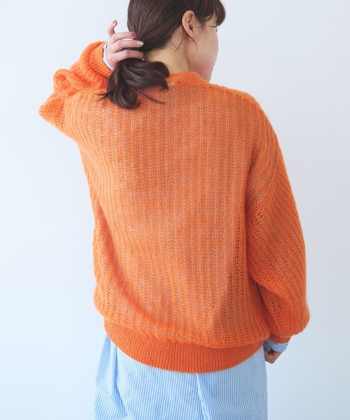 yuni（ユニ　）の「ウール/mohair/ナイロン loose プルオーバー（ニット/セーター・レディース・オレンジ/サックスブルー/ベージュ/ピンク・FREE）」の18枚目の写真
