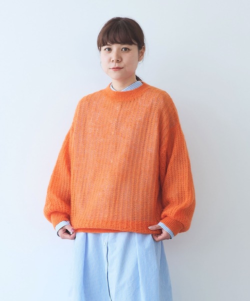 yuni（ユニ　）の「ウール/mohair/ナイロン loose プルオーバー（ニット/セーター・レディース・オレンジ/サックスブルー/ベージュ/ピンク・FREE）」の16枚目の写真