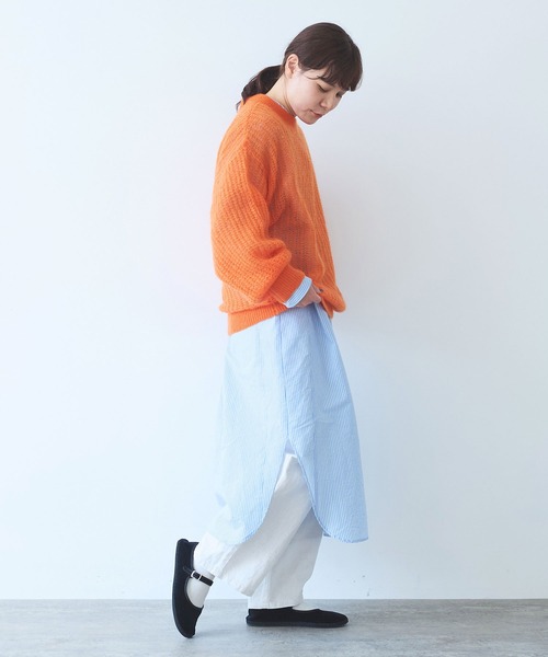 yuni（ユニ　）の「ウール/mohair/ナイロン loose プルオーバー（ニット/セーター・レディース・オレンジ/サックスブルー/ベージュ/ピンク・FREE）」の20枚目の写真