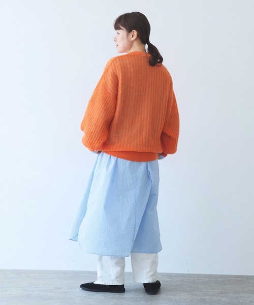 yuni（ユニ　）の「ウール/mohair/ナイロン loose プルオーバー（ニット/セーター・レディース・オレンジ/サックスブルー/ベージュ/ピンク・FREE）」の21枚目の写真