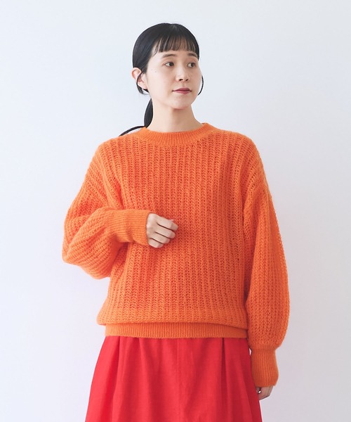 yuni（ユニ　）の「ウール/mohair/ナイロン loose プルオーバー（ニット/セーター・レディース・オレンジ/サックスブルー/ベージュ/ピンク・FREE）」の12枚目の写真