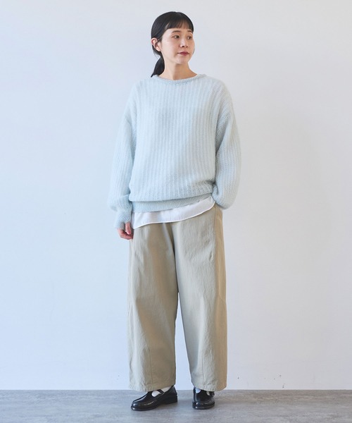 yuni（ユニ　）の「ウール/mohair/ナイロン loose プルオーバー（ニット/セーター・レディース・オレンジ/サックスブルー/ベージュ/ピンク・FREE）」の9枚目の写真