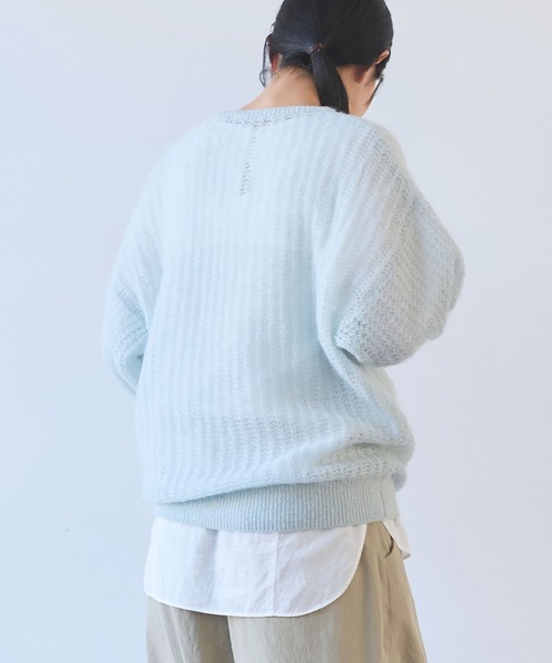 yuni（ユニ　）の「ウール/mohair/ナイロン loose プルオーバー（ニット/セーター・レディース・オレンジ/サックスブルー/ベージュ/ピンク・FREE）」の8枚目の写真