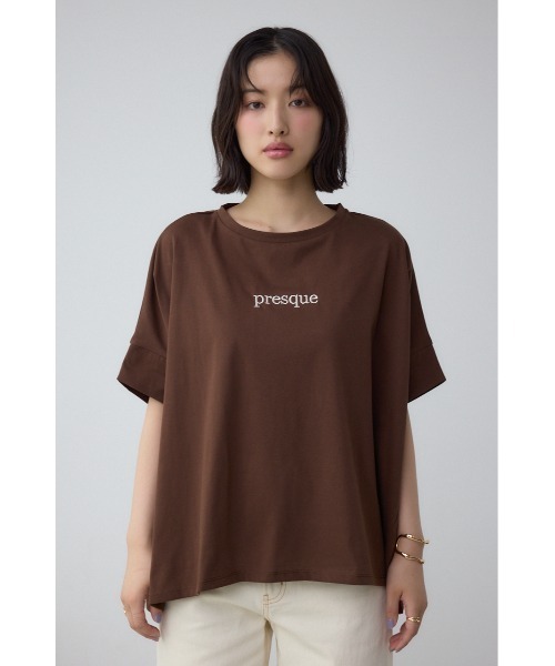 AZUL by moussy(アズールバイマウジー)の「C/T冷感ロゴシシュウTシャツ(Tシャツ/カットソー・レディース・ブラック/オフホワイト/ライトイエロー/ブラウン・FREE)」の20枚目の写真