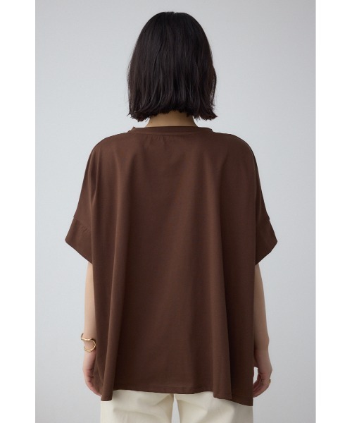 AZUL by moussy(アズールバイマウジー)の「C/T冷感ロゴシシュウTシャツ(Tシャツ/カットソー・レディース・ブラック/オフホワイト/ライトイエロー/ブラウン・FREE)」の18枚目の写真
