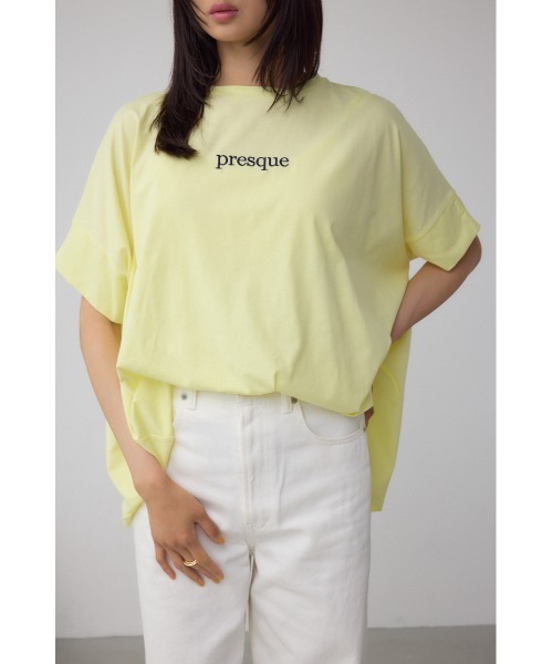 AZUL by moussy(アズールバイマウジー)の「C/T冷感ロゴシシュウTシャツ(Tシャツ/カットソー・レディース・ブラック/オフホワイト/ライトイエロー/ブラウン・FREE)」の14枚目の写真