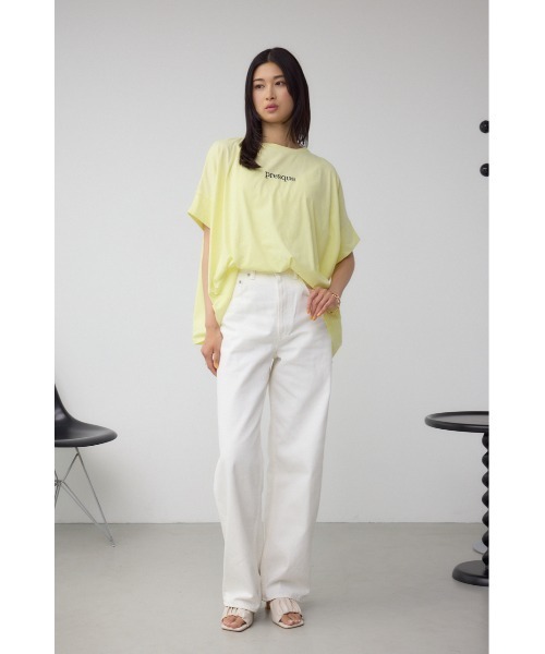 AZUL by moussy(アズールバイマウジー)の「C/T冷感ロゴシシュウTシャツ(Tシャツ/カットソー・レディース・ブラック/オフホワイト/ライトイエロー/ブラウン・FREE)」の12枚目の写真