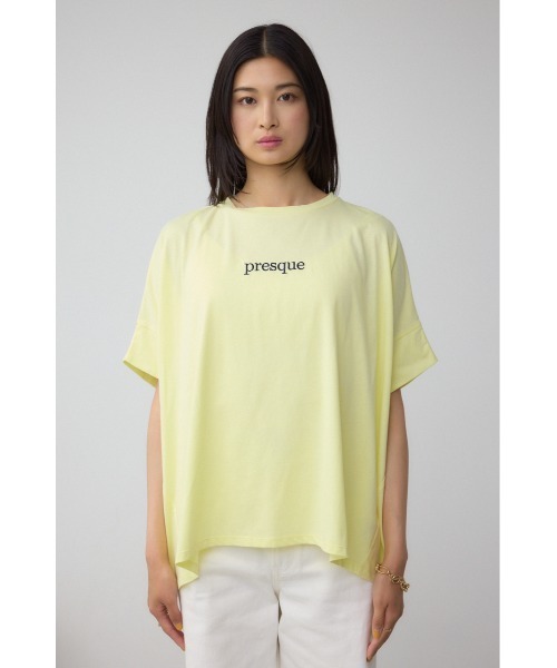 AZUL by moussy(アズールバイマウジー)の「C/T冷感ロゴシシュウTシャツ(Tシャツ/カットソー・レディース・ブラック/オフホワイト/ライトイエロー/ブラウン・FREE)」の11枚目の写真