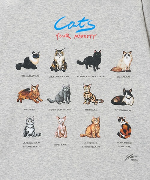 Common Noun(コモン ナウン)の「“CAT”&“DOG” Hirochika Machida 天竺ロンT(Tシャツ/カットソー・レディース・グレー/ホワイト・M/XL/L)」の5枚目の写真