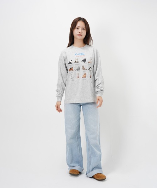 Common Noun(コモン ナウン)の「“CAT”&“DOG” Hirochika Machida 天竺ロンT(Tシャツ/カットソー・レディース・グレー/ホワイト・M/XL/L)」の21枚目の写真