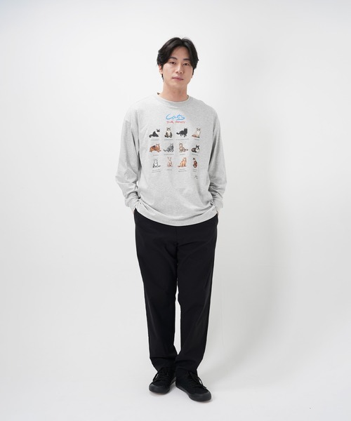 Common Noun(コモン ナウン)の「“CAT”&“DOG” Hirochika Machida 天竺ロンT(Tシャツ/カットソー・レディース・グレー/ホワイト・M/XL/L)」の22枚目の写真
