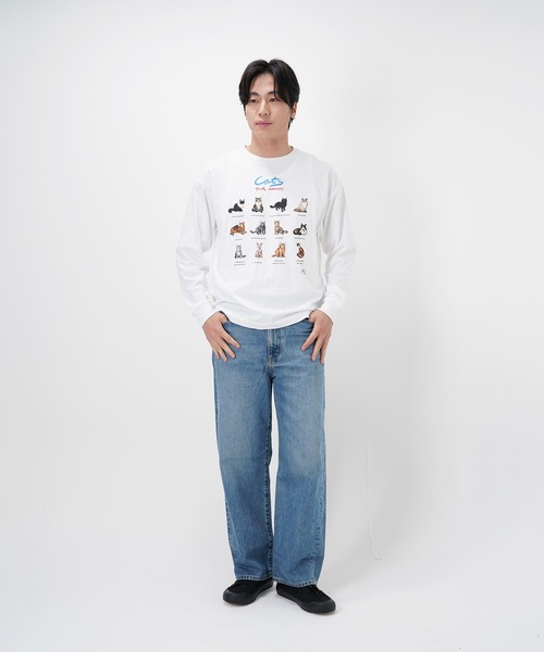 Common Noun(コモン ナウン)の「“CAT”&“DOG” Hirochika Machida 天竺ロンT(Tシャツ/カットソー・レディース・グレー/ホワイト・M/XL/L)」の18枚目の写真