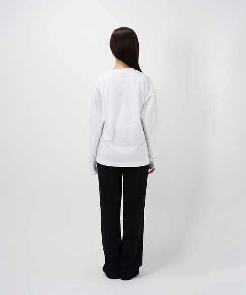 Common Noun(コモン ナウン)の「“CAT”&“DOG” Hirochika Machida 天竺ロンT(Tシャツ/カットソー・レディース・グレー/ホワイト・M/XL/L)」の17枚目の写真