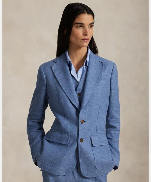 POLO RALPH LAUREN（ポロ ラルフ ローレン）の「リネンコットン ツイル ブレザー（テーラードジャケット・レディース・ブルー・0/00/2/4/6/8）」の1枚目の写真