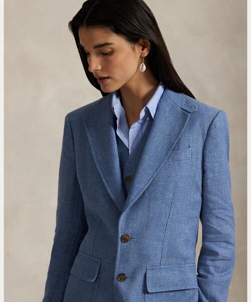 POLO RALPH LAUREN（ポロ ラルフ ローレン）の「リネンコットン ツイル ブレザー（テーラードジャケット・レディース・ブルー・0/00/2/4/6/8）」の6枚目の写真