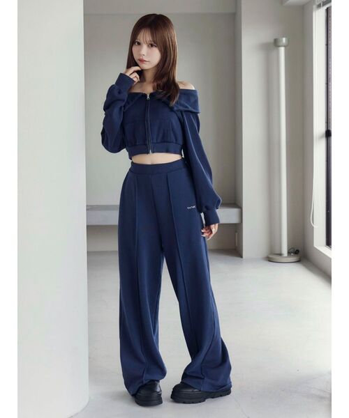 EATME(イートミー)の「【SETUP着用可】オフショルパーカーデザインTOP(Tシャツ/カットソー・レディース・グレー/ネイビー/ブラック・FREE)」の10枚目の写真