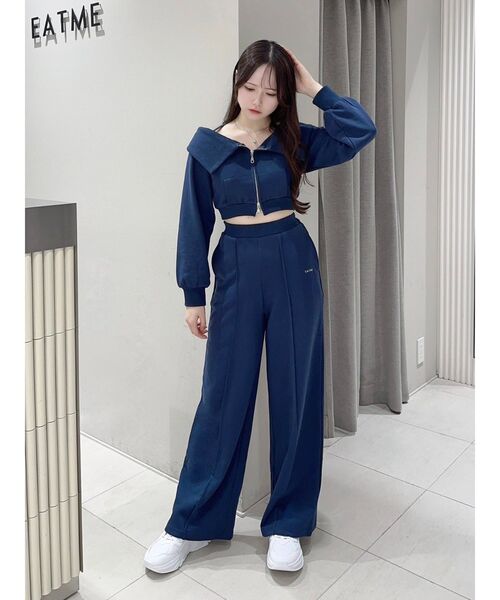 EATME(イートミー)の「【SETUP着用可】オフショルパーカーデザインTOP(Tシャツ/カットソー・レディース・グレー/ネイビー/ブラック・FREE)」の17枚目の写真