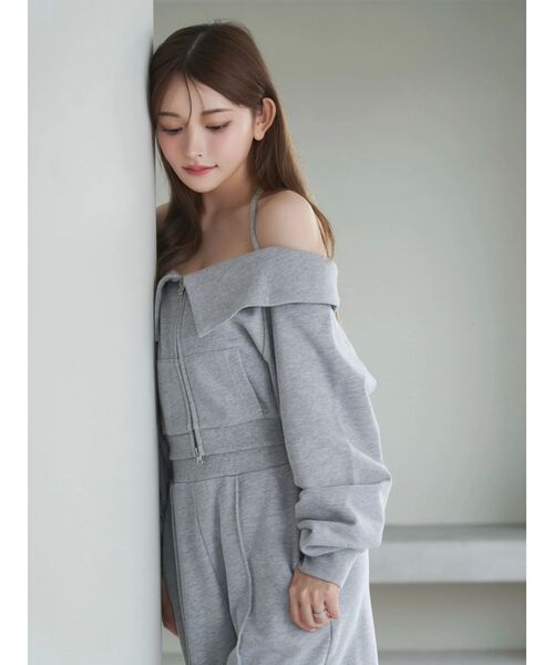 EATME(イートミー)の「【SETUP着用可】オフショルパーカーデザインTOP(Tシャツ/カットソー・レディース・グレー/ネイビー/ブラック・FREE)」の21枚目の写真