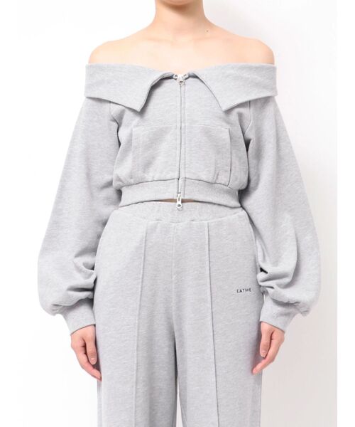 EATME(イートミー)の「【SETUP着用可】オフショルパーカーデザインTOP(Tシャツ/カットソー・レディース・グレー/ネイビー/ブラック・FREE)」の5枚目の写真